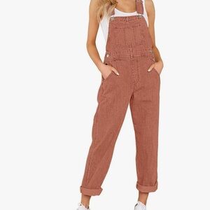 Women's light orange Denim Overalls